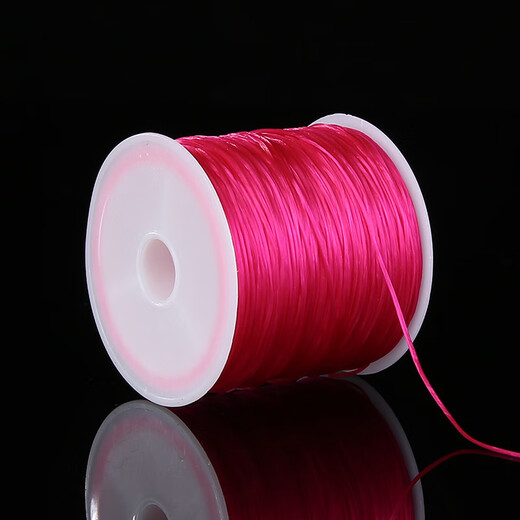 Avini Beaded Rope Elastic Cord Bracelet Rubber Band Bracelet Rope Beaded Bracelet Cord Rose Red (Garnet Special Color) 60m