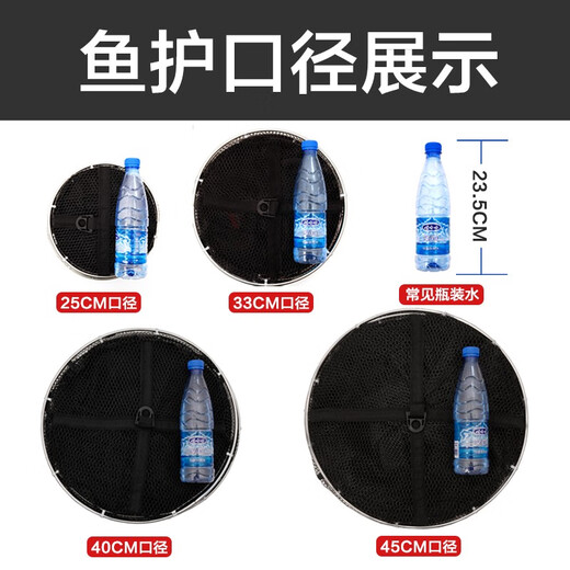 AUBELO fish protection net bag thickened rubber coated anti-hanging quick-drying stainless steel double circle fishing net black pit competitive fish fishing net bag double circle model 40*3.0 meters 3 gifts