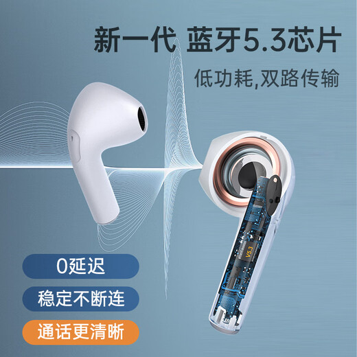 Nubia New Sound C1 True Wireless Bluetooth Earphones IPX4 Waterproof 40H Composite Battery Life Music Earphones Universal for Apple and Huawei Mobile Phones Light Ocean Blue