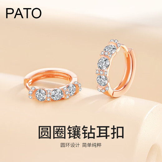 PATO925 Silver Stud Earrings for Women 2025 Fashion Rose Gold Earrings Light Luxury Earrings Earrings New Year and Christmas Gifts Earrings-Rose Qicang Straight Hair/Next Day Delivery