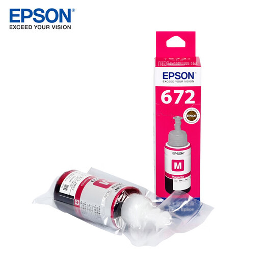 爱普生（EPSON）672原装墨水L310/L1300/L130/L360/L351/L313/L455/L301打印机 T672【四色套装 黑红黄蓝各1瓶】