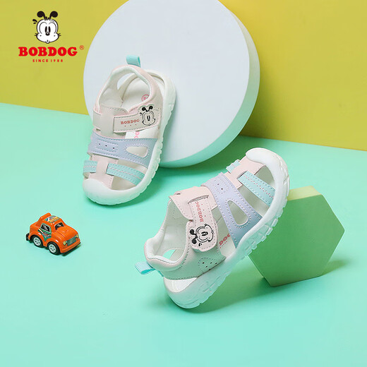 Babudou (Bobdog) Sandalias para niños Sandalias para niños 0-1 años Summer Boys and Girls Baotou Baby Shoes Soft Sole Funcional Shoes Non-Slip 3 Pink Size 15 / Inner Longitud 13.0 cm