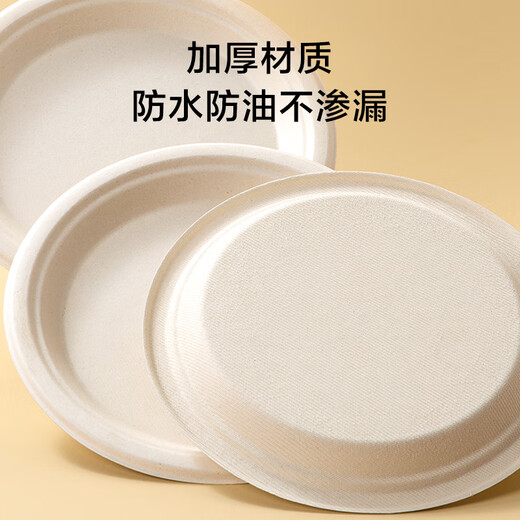 Made in Tokyo, disposable plates, bowls, dinner plates, tableware, large food-grade barbecue camping paper plates, 9 inches, 10 pieces