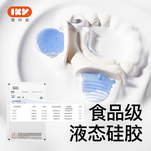 IKV teether for babies over six months old, 468 month old baby toy, silicone chewing gum, soothing small ball teether - powder