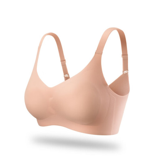 Oudifen bra underwear women's one-piece seamless no steel ring push-up side bra women's bra spaghetti straps removable bra sports shock-proof anti-movement PB0513 lactose skin M