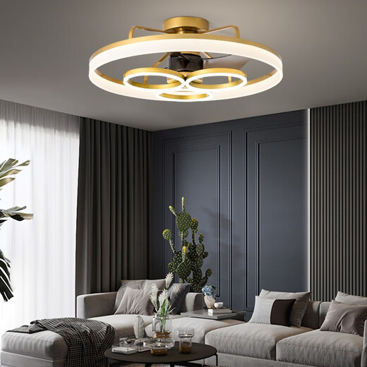 Benlanu Lüfterlichter Deckenleuchten Leuchten Wohnzimmer Haushalt Einfacher moderne Lächer Restaurant Decke Integrierter Anhänger mit elektrischem Lüfter 1283a Weiße Deckenmodell + Licht ändern