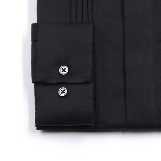 GIES CHARLES CORDION Vestido plisado Negro Personalidad Fashion Fashion Men's Pure Coder Slim Collar Shirt Negro 40