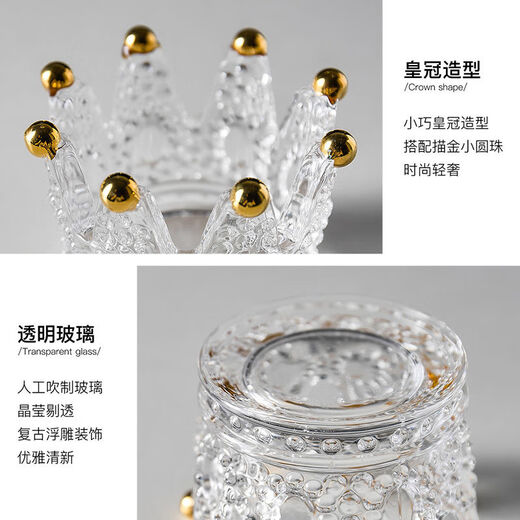 High-end crystal ashtray, Nordic style, real gold crystal crown, cute goddess girl, crystal beauty egg, utensils, creative decoration, create a thousand pieces of gold