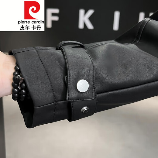 Pier Cardin Plus Velvet Motorcycle Leather Chaqueta de cuero Corto 2022 Autumn e invierno Estilo coreano Corea de cuero de cuero de cuero.