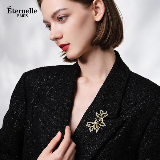 Eternelle French eternal black knight series brooch, high-end light luxury design, European and American corsage brooch, bright gold