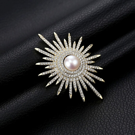 Yite Brooch Women's High-end Pearl Corsage High-end Suit Coat Niche Design Exquisite Hat Sweater Pin Accessories Silver