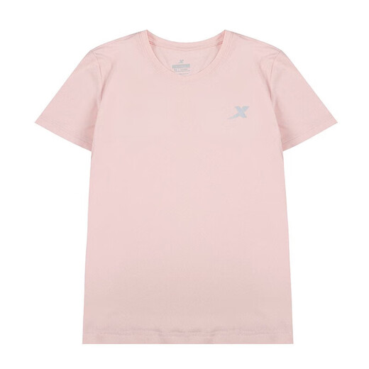 特步运动套装女夏薄款透气速干短袖女宽松束脚裤女大码跑步休闲两件套 仲夏粉-【两件套】 L/170