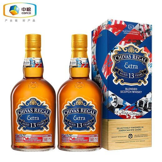 芝华士芝华士（Chivas）苏格兰 调和型 威士忌 洋酒 中粮酒业 礼品 13年黑麦/龙舌兰 500mL各1支