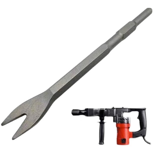 Thunder Gold Steel Electric Hammer Impact Drill Square Handle Flat Chisel Pickaxe Electric Pickaxe Shovel Fork Chisel Grooving Shovel Wall Removal Copper Flat Chisel Square Handle Electric Hammer Copper Removal 4-piece Set 120+50+Y Type+Crescent