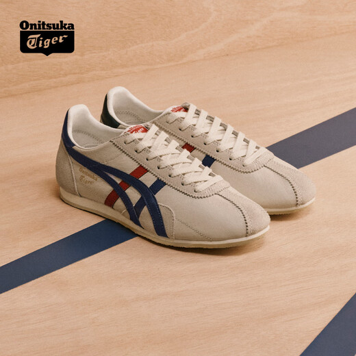 Onitsuka Tiger Men's Shoes Jogging Shoes Breathable Lightweight Men's and Women's Sports Casual Shoes RUNSPARK White/Navy Blue (1183B480-107) 42.5