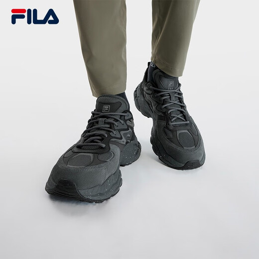 斐乐（FILA）蕨草鞋FERN男鞋户外老爹鞋休闲鞋时尚舒适运动鞋 阴影灰/黑-DB 42