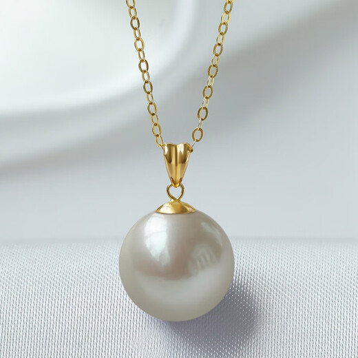 Queen of Pearls 18K Gold 12-13mm Pearl Pendant Extremely High Light High Brightness Freshwater Pearl Necklace Birthday Gift for Women