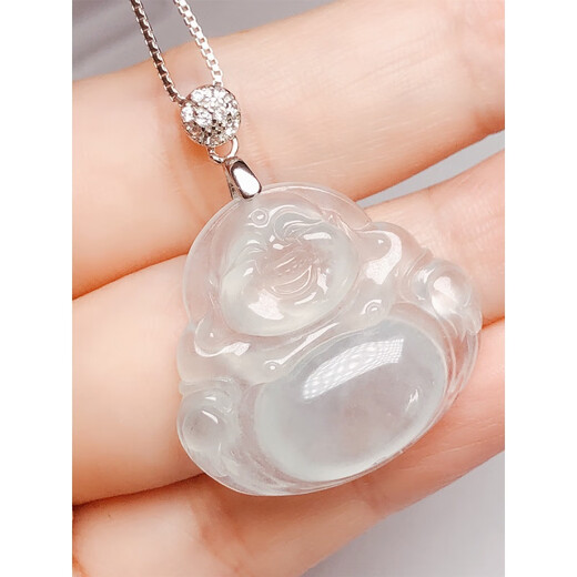 Libiao 18k gold buckle button Buddha Gong jade buckle cucumber seed buckle 1 card button pendant original oblique hole white gold