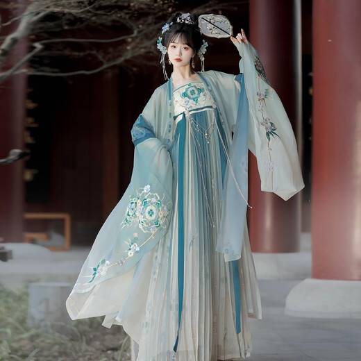 飚阁汉服中国风女装套装2025年新款国风大赏【倾城】唐制诃子裙 大袖衫+诃子裙+披帛 均码 （80-140斤）