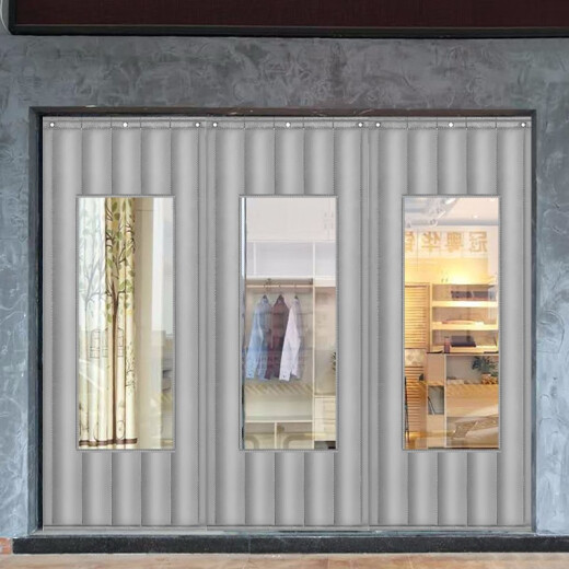 Diyin winter cotton door curtain thickened cold windproof partition household warm door curtain gray 2 layers of cotton 80*200cm customized