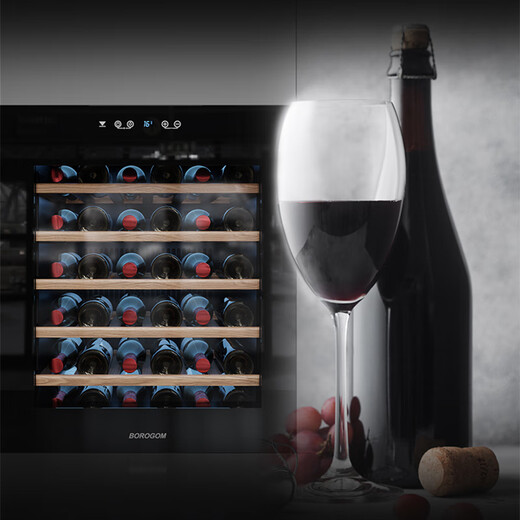 BOROGOM fully embedded wine cabinet NG105VTI air-cooled frost-free constant temperature wine cabinet refrigerated cabinet embedded cabinet wall cabinet black