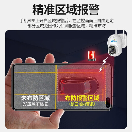 Sorret 8 million no network, no wifi outdoor 360-degree automatic tracking monitor 4g home full ribbon night vision panoramic wireless mobile phone remote camera No network + ten years of unlimited traffic + full monitoring function 128G