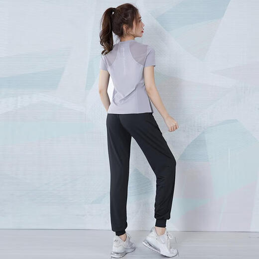 COZOK fitness suit for women in autumn and winter plus velvet yoga clothing equipment for running morning jogging professional long-sleeved thin sportswear blue [long] five-piece set ETC15924 L Recommended 105-120 Jin [Jin equals 0.5 kg]