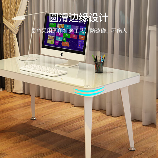 Fanshe tempered glass computer desk desktop glass desktop desk workbench thickened Nordic simple office desk