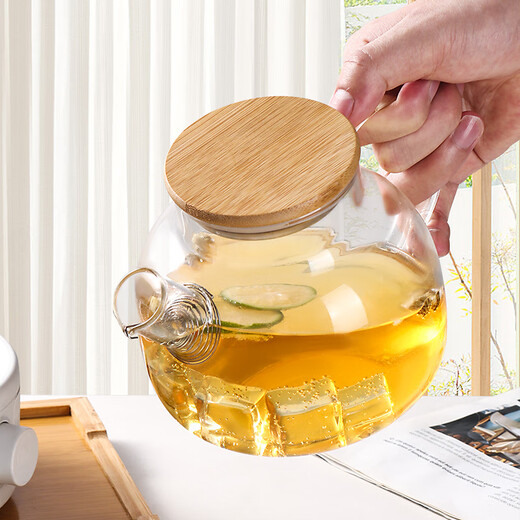 Baijie cold kettle teapot cold kettle filterable heat-resistant glass water cup flower and fruit teapot juice pot household large capacity
