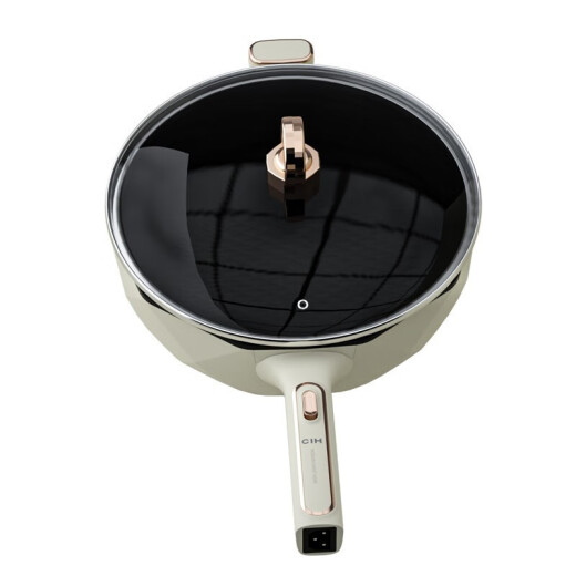 CIH octagonal electric wok household cooking pot plug-in all-in-one multi-functional steaming hot pot non-stick wok 1800W non-stick wok [octagonal aluminum alloy lid] [XZ-18C-BJ]