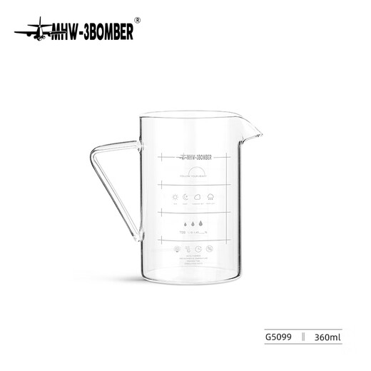 MHW-3BOMBER bomber coffee pot glass sharing pot with graduated drip filter hand brewing utensil 360ml [precise flow control] glass sharing pot - 360ml
