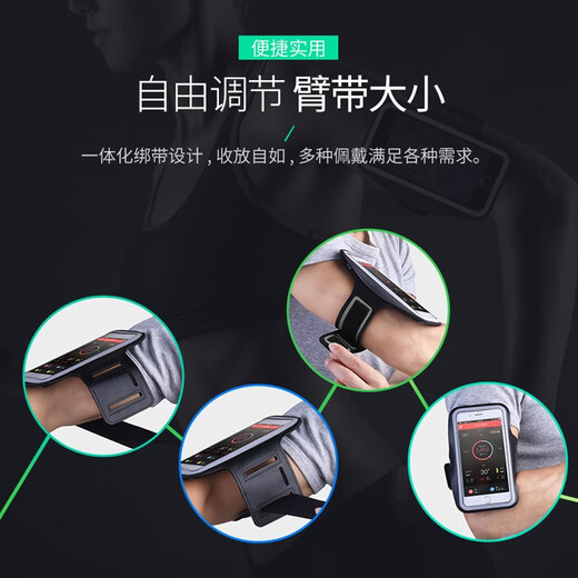 Huizhou Führen Sie Mobiltelefon ARM-Bag Sport Handy Arm ART-Tasche im Freien Fahrradnacht mit 7,5 Zoll 5,5 Mobiltelefon wasserdicht und schweißsicher, atmungsaktives Schutzhülle Apple Huawei Xiaomi Universal [Large Armbeutel] Universal Mobiltelefone unter 7,5 Zoll