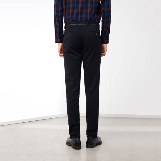 HLA Heilan House trousers men's slim solid color business gentleman trousers HKXAD3R031A navy blue (31) 170/78A (31)cz