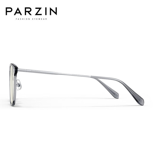 PARZIN myopia glasses for men and women Fan Chengcheng's same business frame can be equipped with anti-blue light goggles PJ15838 smoke gray frame + Wanxin 1.56 green film (within 200 degrees)