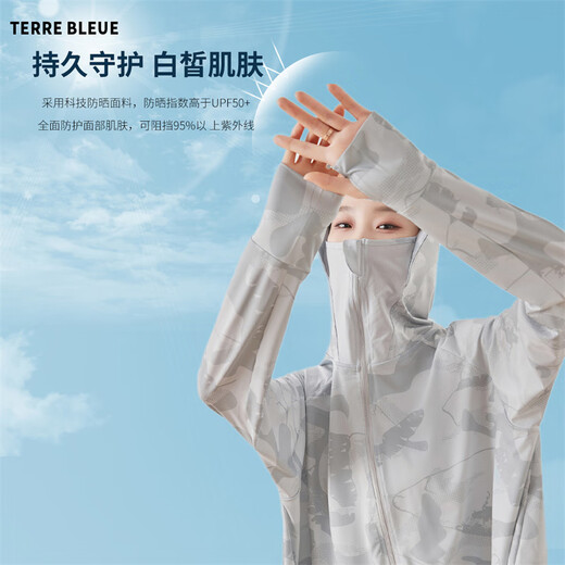 TERRE BLEUE sun protection clothing for women, fashionable and versatile ice silk breathable summer UV protection sun protection clothing jacket for women, ice color gray M