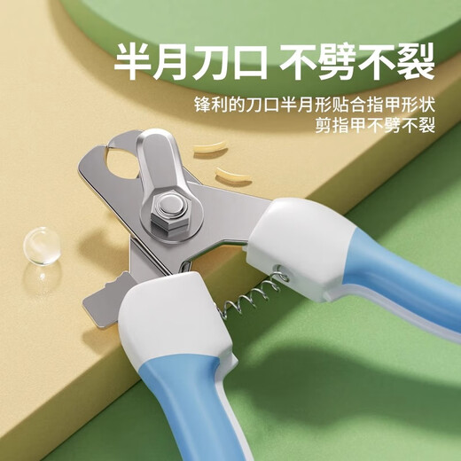 Nail scissors for pets, cat scissors artifact manicure tools, cat paw set, pet scissors blue (scissors + file)-16cm