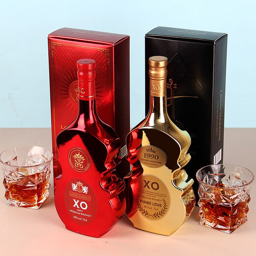 路易玛迪尼（Louie mardini）卡蒂琴之恋组合XO白兰地洋酒40度法国原酒进口 单瓶750ml 750mL 1瓶 琴之恋1支礼盒装