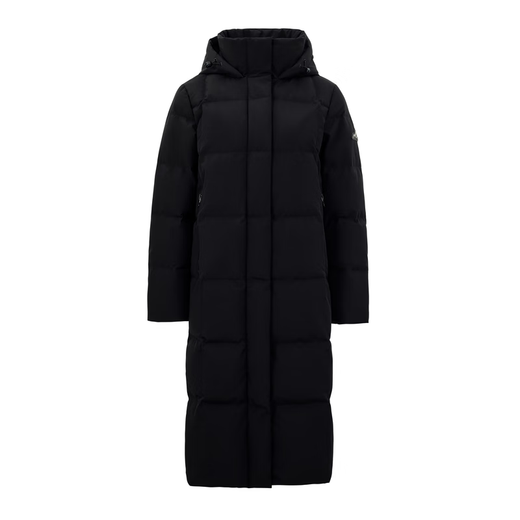 Flying in the Snow Goose Down Jacket Women's Large Long Hooded 2025 Winter Popular Slim Fit Coldproof Warm Jacket Black|8056 M 165/88A Warm Goose Down/Card Code Shoot Large