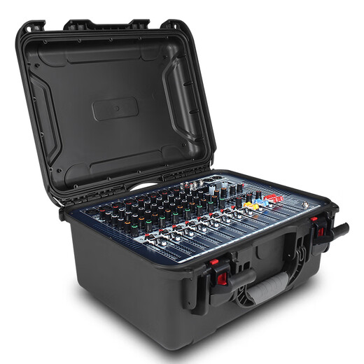 Flood Professional 8-way mixer with power amplifier all-in-one flight case high-power wireless microphone Bluetooth stage performance wedding conference room audio set FA-800 with microphone