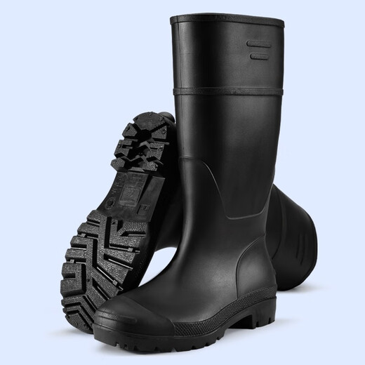 
Junbu (JUNBU) rain boots men and women high tube outdoor water shoes fishing car wash rain water non-slip labor protection rain boots wear-resistant rubber shoes black high tube anti-slip 39