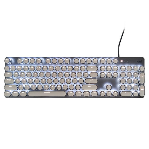 
Logitech K845 wired mechanical office keyboard game e-sports punk retro keyboard peripheral computer notebook holiday gift DIY personalized keycap K845 (red axis) + classic punk keycap - white