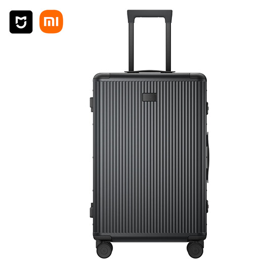 95% new Mijia Xiaomi suitcase 26-inch aluminum frame trolley case large capacity suitcase men's and women's password box leather case black