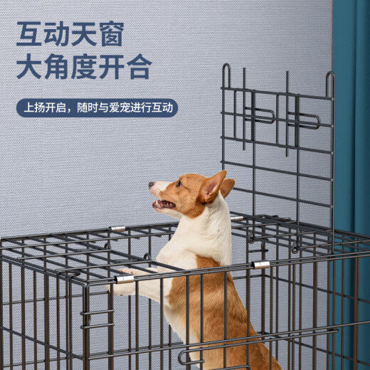 IRIS Teddy dog ​​cage small dog indoor with toilet household medium-sized dog cage folding pet cage cat cage rabbit cage blue delivery tray XS ultra-small 35*26*332Jin [Jin equals 0.5 kg] pet
