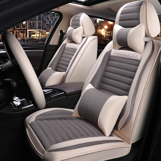 Omanu -Autositzkissen Four Seasons Universal Leinen vollständig geschlossene Autositzabdeckung Stoff Atmungsfreie Sitzkissenabdeckung für Luxusversion Black und Lila Peugeot 301 308 408 4008 5008