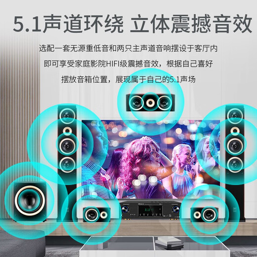 奇声AV-118大功率5.1家用蓝牙功放机杜比专业AV重低音hifi家庭影院KTV音响音箱卡包HDMI高清功放机 AV-118升级高清版