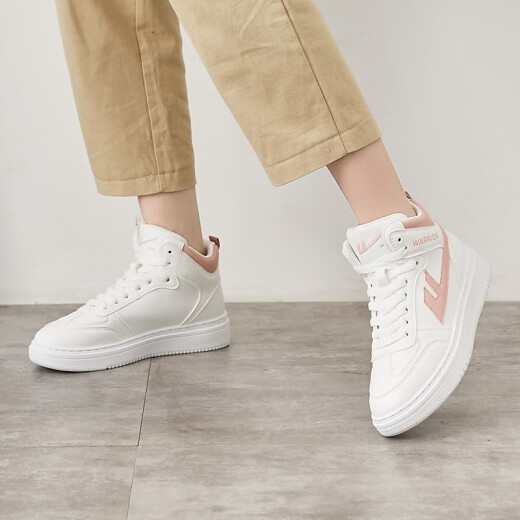 Warrior Warrior classic couple model for men and women, simple high-top white shoes, versatile small fresh casual sneakers for women WXY-L279N white powder 38
