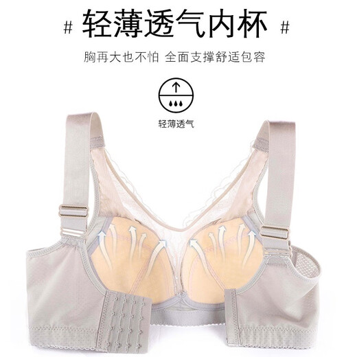 浪莎内衣女无钢圈聚拢大胸显小文胸聚拢收副乳防下垂送老婆蕾丝胸罩 豆沙紫 90C 【CD通杯】