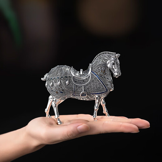 Guiyintang home furnishings, pure silver 999, make money immediately, tea table, office living room decorations, sterling silver creative silverware gifts, make money immediately, pure silver 999+certificate+gift box