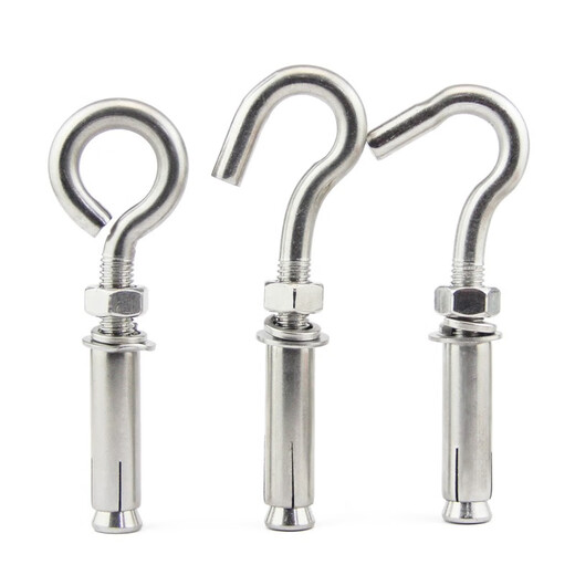 Jingxuan 304 stainless steel expansion screw hook expansion bolt hook manhole cover pull-up screw M6M8M10M12 M6 normal opening punch 10mm
