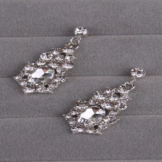 
Muchen European and American bride necklace alloy diamond large crystal necklace earring jewelry set decoration wedding accessories jewelry trend